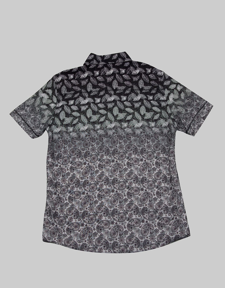 Forex Kemeja Lengan Pendek Leaf Print