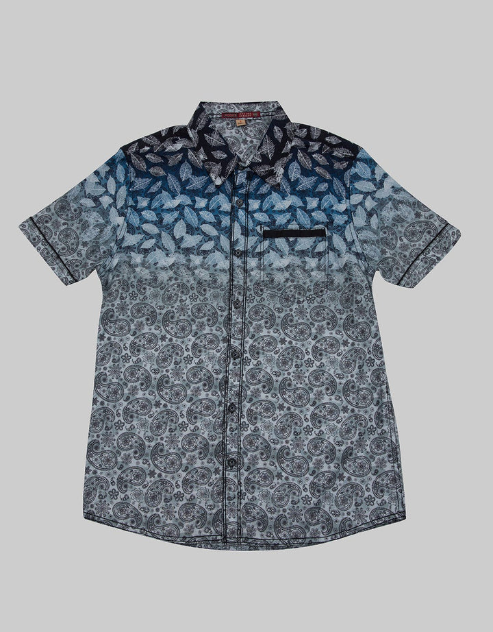 Forex Kemeja Lengan Pendek Leaf Print