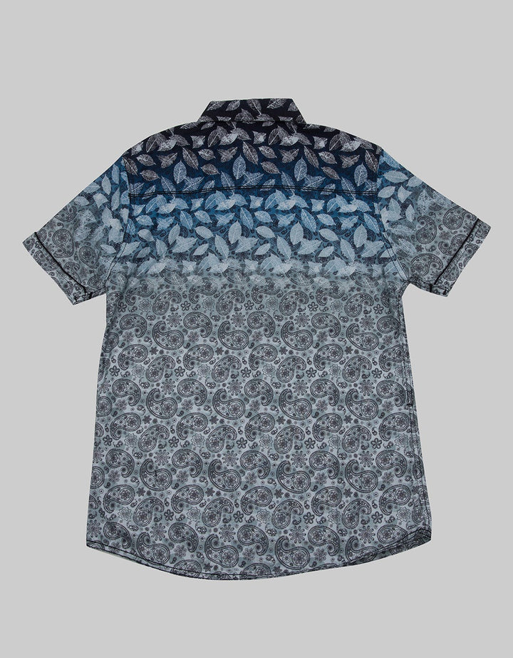Forex Kemeja Lengan Pendek Leaf Print