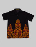 Arjuna Weda Boy Batik Leaf Carved Shirt 