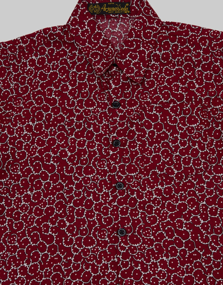 Arjunaweda Boy's Batik Shirt with Mountain Pattern