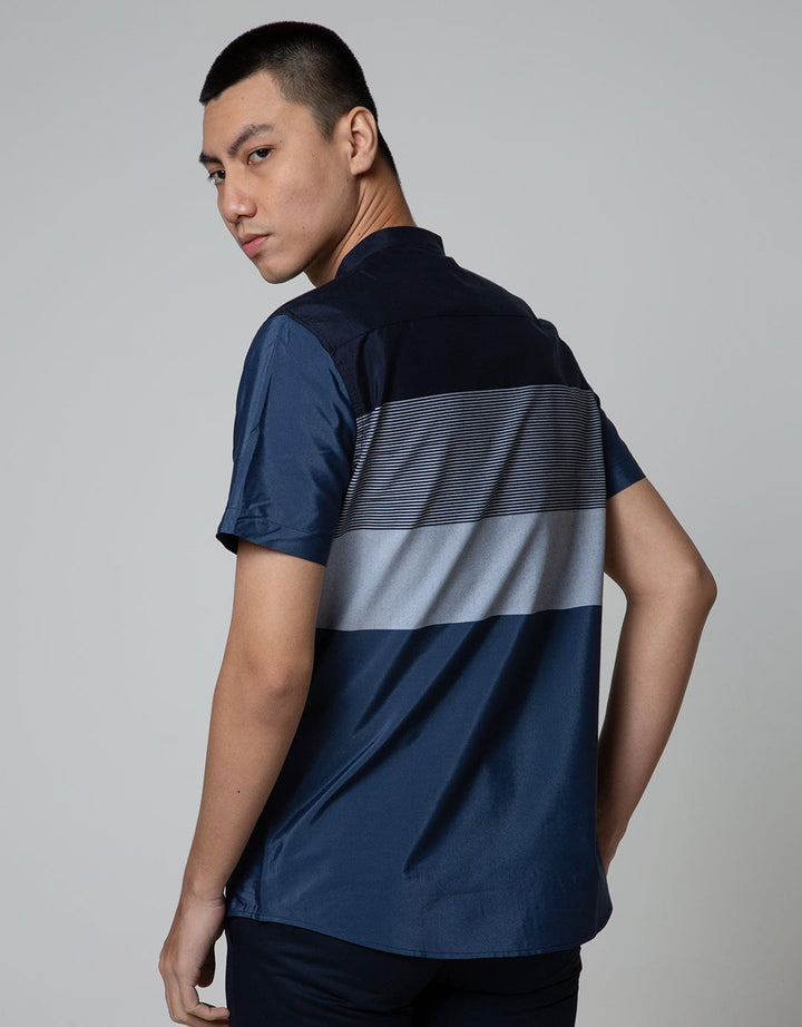 Stanley Adams Short Sleeve Shirt Block &amp; Small Stripe