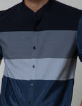 Stanley Adams Short Sleeve Shirt Block &amp; Small Stripe