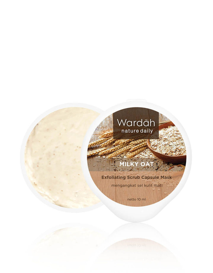 Wardah Nature Daily Milky Oat Exfoliating Scrub Capsule Mask 10 ml