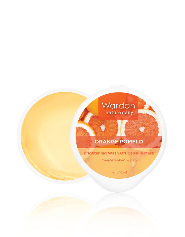 Wardah Nature Daily Orange Pomelo Brightening Wash Off Capsule Mask 10 ml