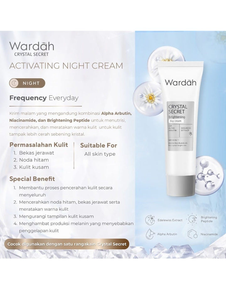 Wardah Crystal Secret Bright Activating Night Cream 15 ml