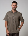 Stanley Adams Short Sleeve Shirt Stripe Regular Point Collar