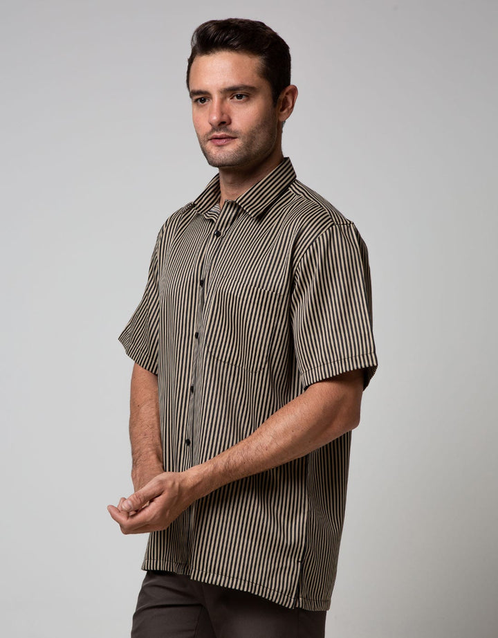 Stanley Adams Short Sleeve Shirt Stripe Regular Point Collar
