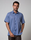 Stanley Adams Short Sleeve Shirt Stripe Regular Point Collar