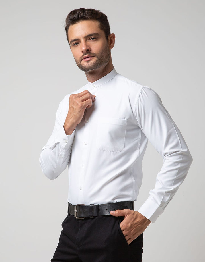 Stanley Adams Long Sleeve Shirt Texture White Slim Shanghai