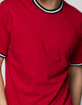 Details T-Shirt Round Neck With Rib On Neck