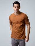 Details T-Shirt Round Neck List On Shoulder