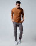 Details T-Shirt Round Neck List On Shoulder