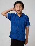 Little M Short Sleeve Shirt Fullprint Segitiga Kantong Tangan