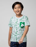 Little M Short Sleeve T-Shirt Fullprint Dino Hanging Pocket Dino
