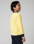 Little M EmboShort Sleeve Zigza Sweater