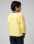 Little M EmboShort Sleeve Zigza Sweater