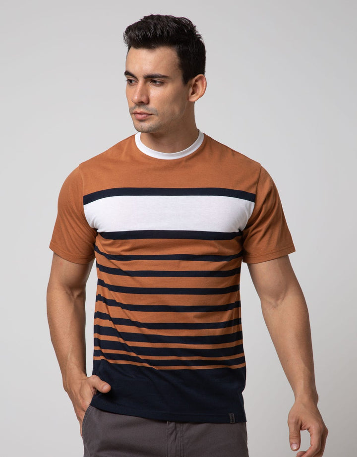 Details Short Sleeve T-shirt Rneck Print Yarned Dye