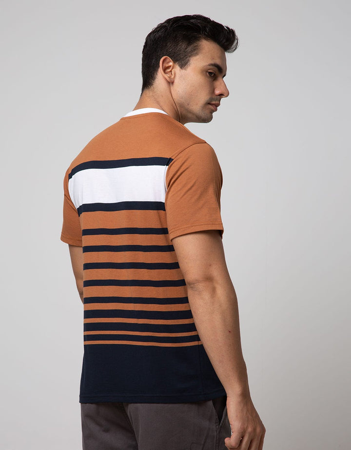 Details Short Sleeve T-shirt Rneck Print Yarned Dye