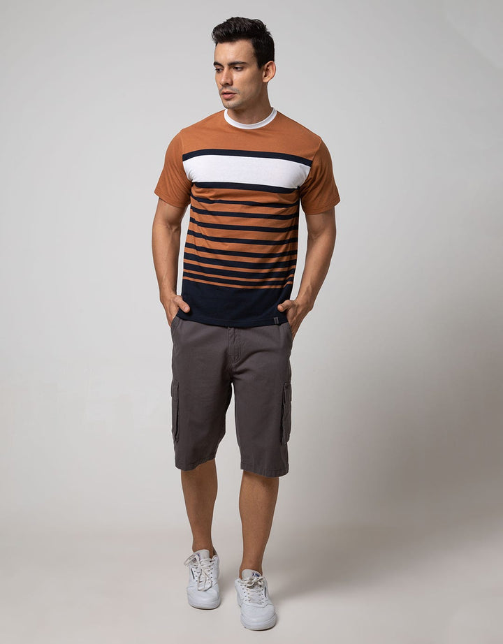Details Short Sleeve T-shirt Rneck Print Yarned Dye