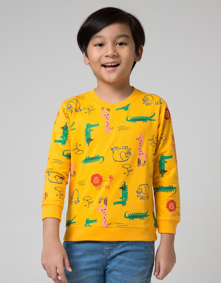 Little M Sweater Fullprint Croco Animal