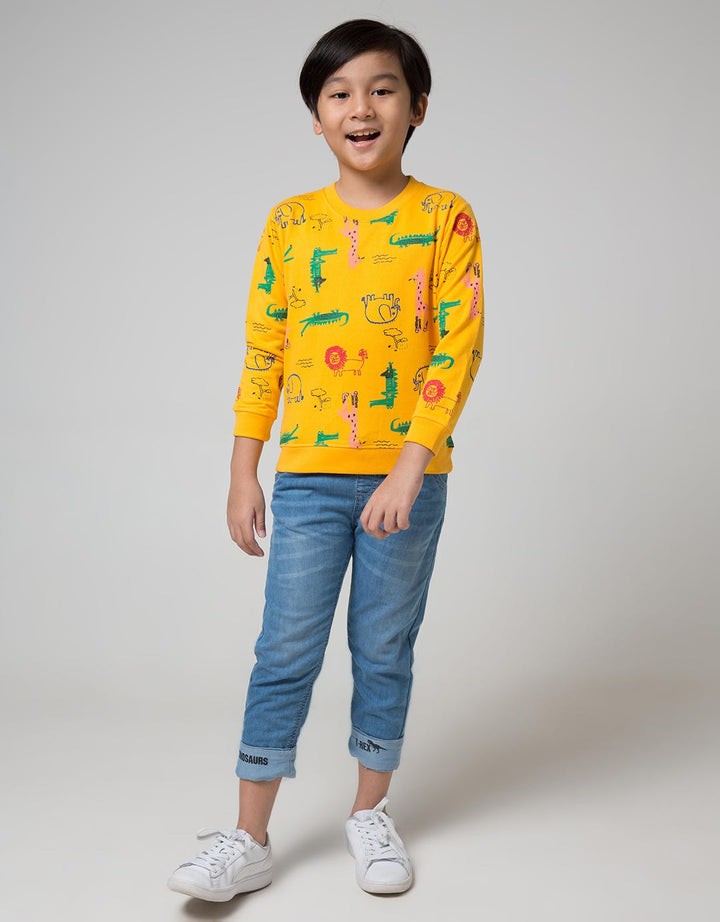 Little M Sweater Fullprint Croco Animal