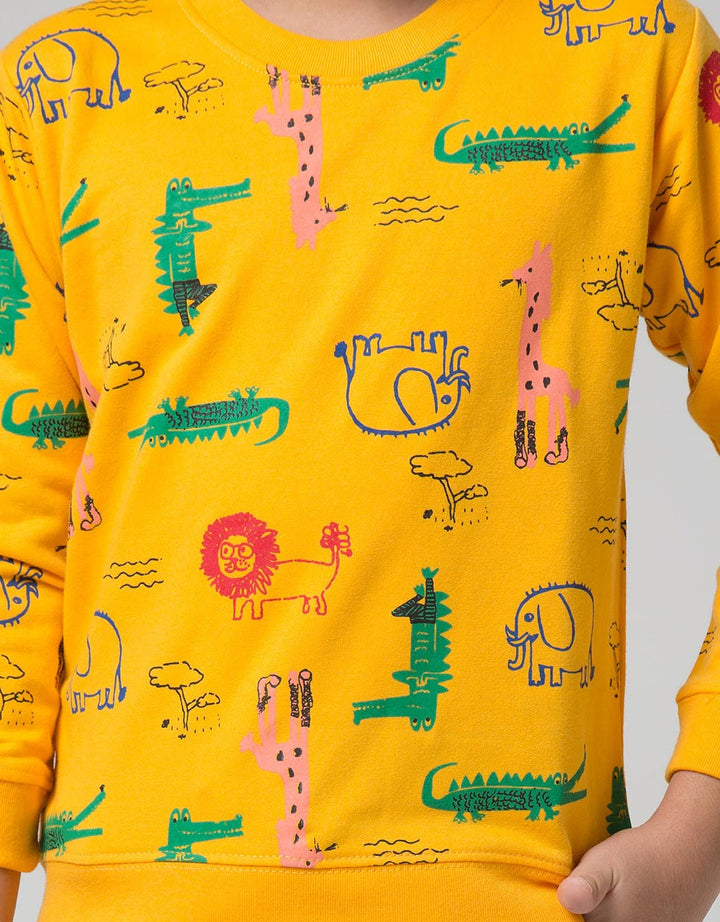 Little M Sweater Fullprint Croco Animal