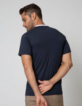 Details Short Sleeve T-Shirt Round Neck Pocket Stripe
