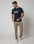 Details Short Sleeve T-Shirt Round Neck Pocket Stripe