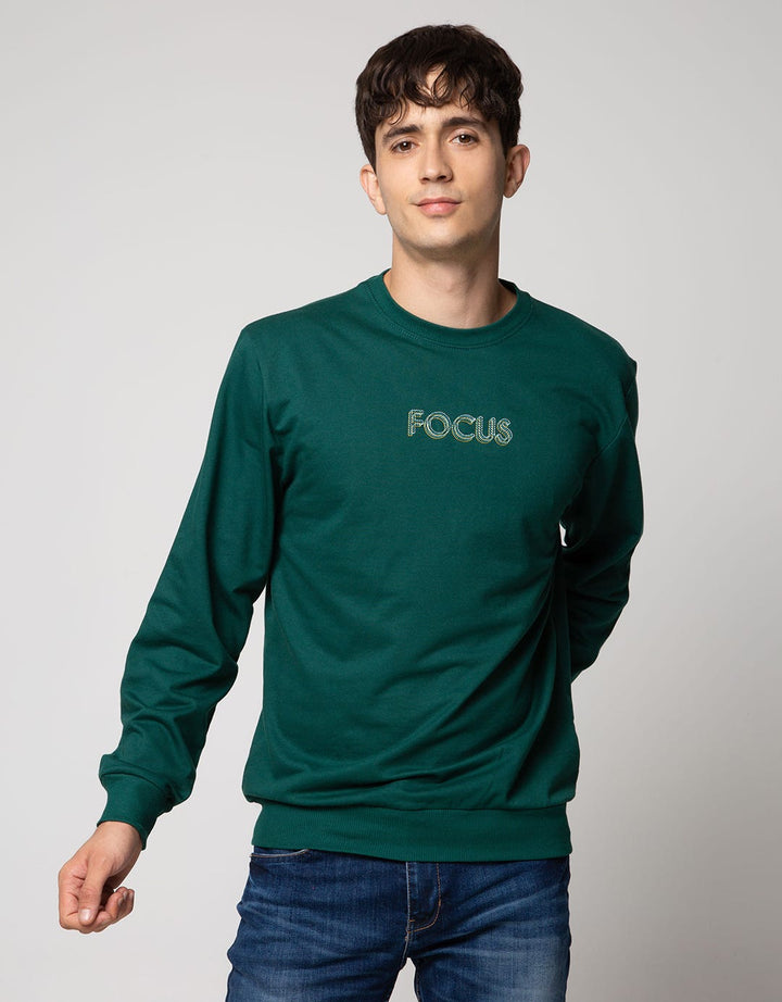 Details Embroidered Round Neck Jumper Sweatshirt