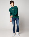 Details Embroidered Round Neck Jumper Sweatshirt
