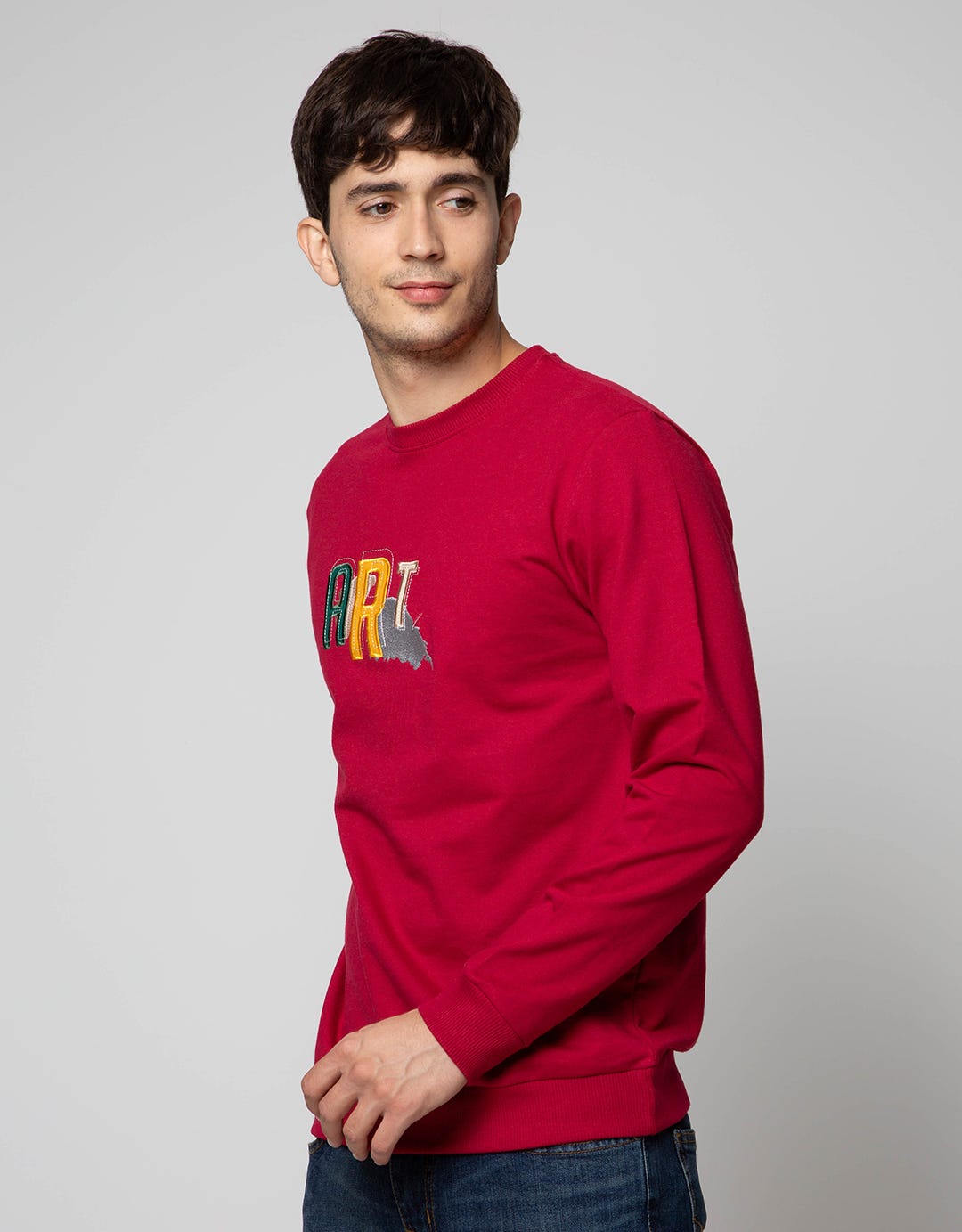 Details Embroidered Rneck Jumper Sweatshirt
