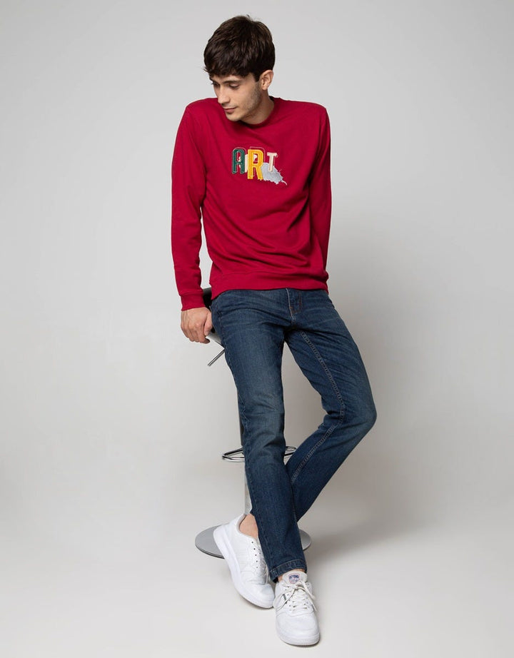 Details Embroidered Rneck Jumper Sweatshirt