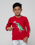 Little M Sweater Dino Bordir Lengan Cut N Sewn