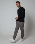 Details Sweatshirt Jumper Round Neck Pocket With Maroon List