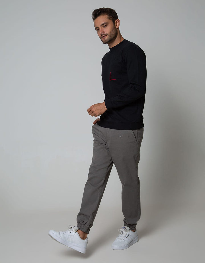 Details Sweatshirt Jumper Round Neck Pocket With Maroon List