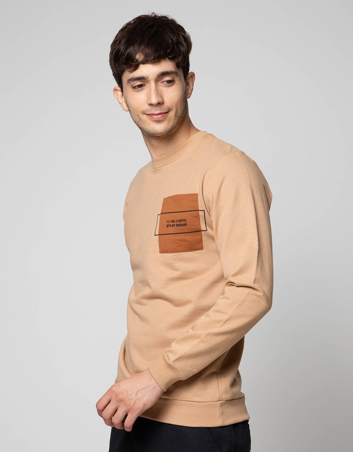 Details Sweatshirt Jumper Rneck Pocket With Suede Pocket