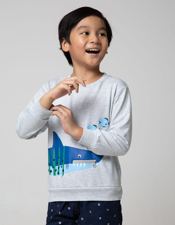 Little M Sweater Shark Zipper