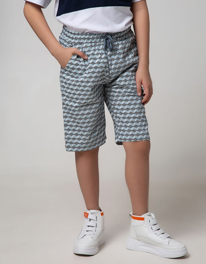 Nevada Kids Crop Woven Geo Zigzag