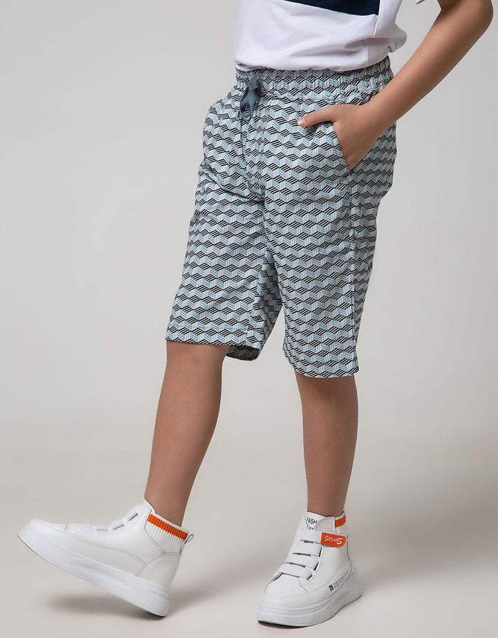 Nevada Kids Crop Woven Geo Zigzag