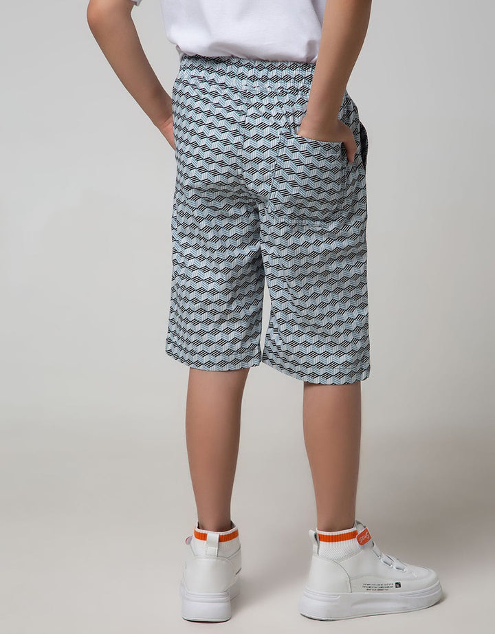 Nevada Kids Crop Woven Geo Zigzag