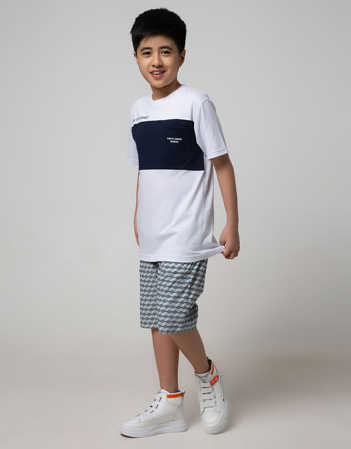 Nevada Kids Crop Woven Geo Zigzag