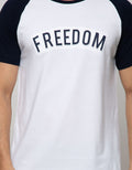 Details Short Sleeve Raglan T-Shirt Rneck Print Embossed Freedom