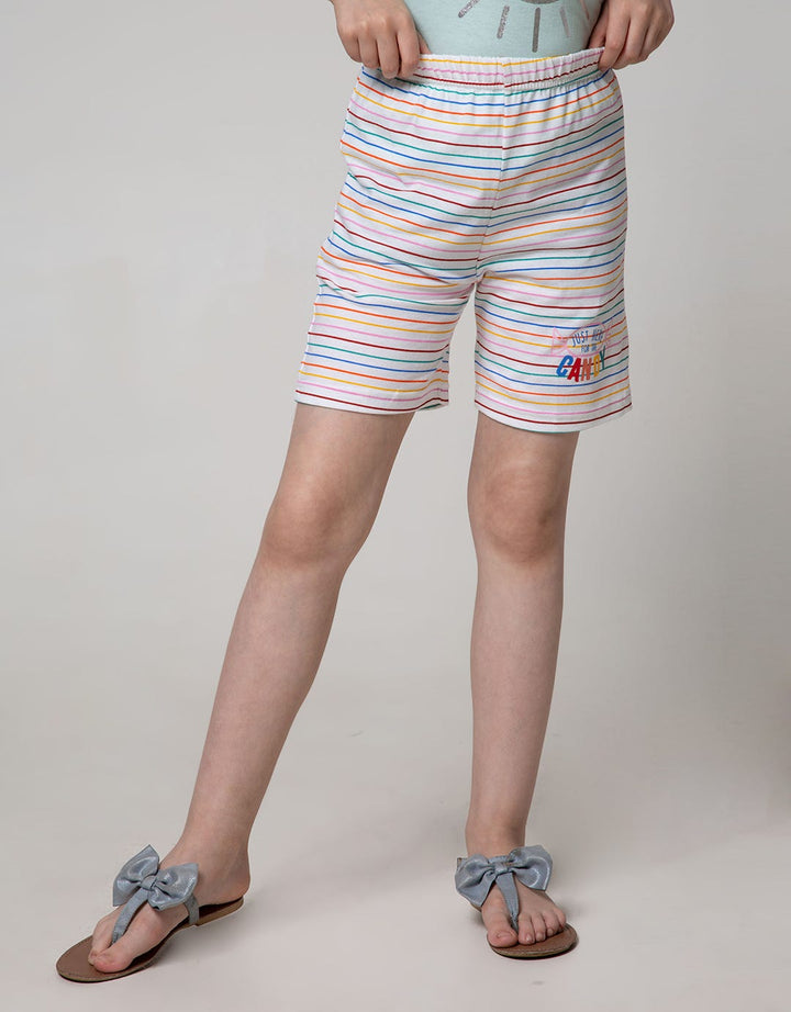 Little M Short Pants Kids Full Print Small Stripes