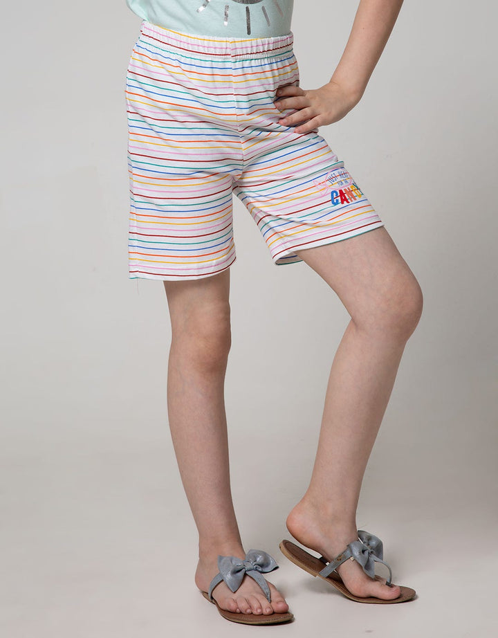 Little M Short Pants Kids Full Print Small Stripes