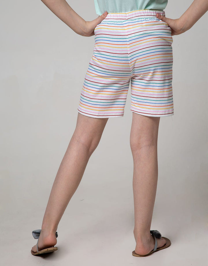 Little M Short Pants Kids Full Print Small Stripes