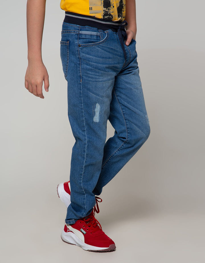 Nevada Long Pants Denim Destroyed Rib