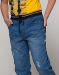 Nevada Long Pants Denim Destroyed Rib