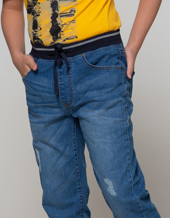 Nevada Long Pants Denim Destroyed Rib