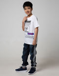 Nevada Kids Jogger Denim Print Rib Side